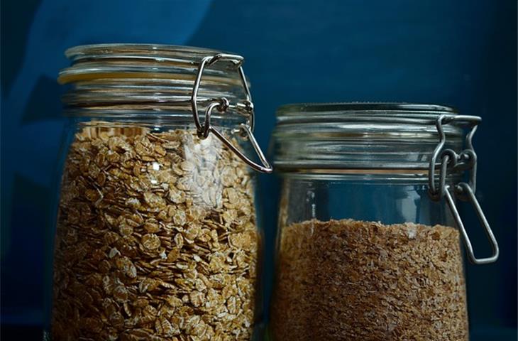 glass jar with hinged lid