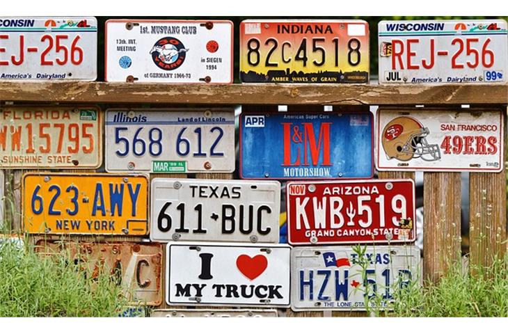 hinged license plate holder